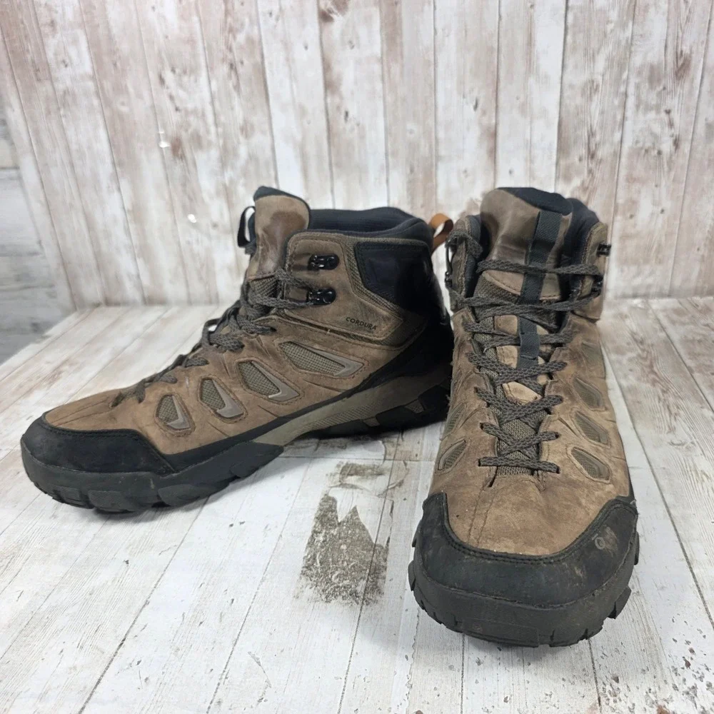 Oboz Bridger Mid B-DRY Mens‎ 13 Waterproof Hiking Boots Walnut Brown Leather
